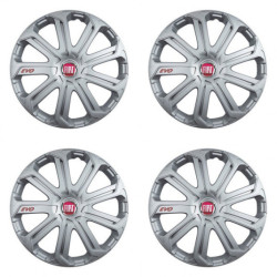 Poklice pro Fiat (červené) 16 Evo silver