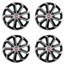 Poklice pro Fiat (červené) 16 Evo black&silver