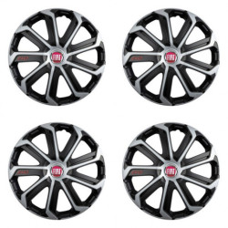 Poklice pro Fiat (červené) 16 Evo black&silver