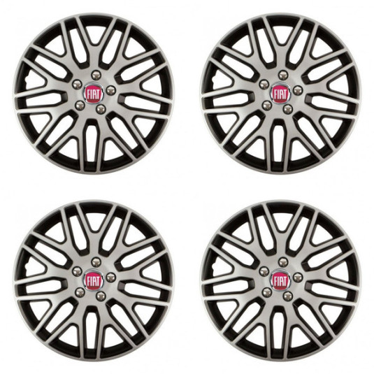 Poklice pro Fiat (červené) 16 Dakar NC silver and black