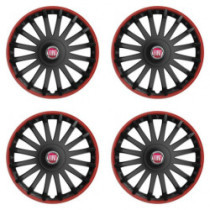 Poklice pro Fiat (červené) 16 CRYSTAL RO black