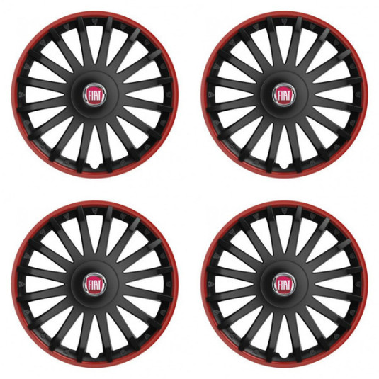 Poklice pro Fiat (červené) 16 CRYSTAL RO black