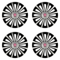 Poklice pro Fiat (červené) 16 TREND silver and black