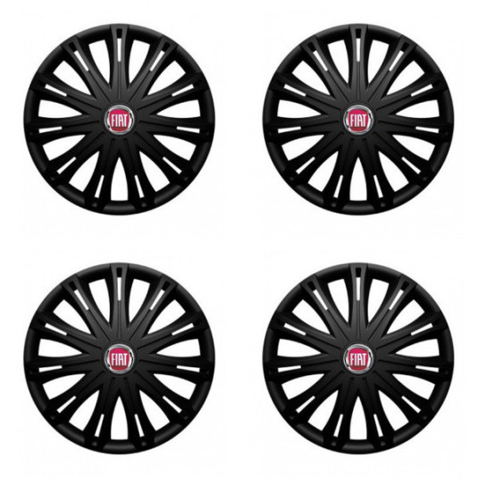 Poklice pro Fiat (červené) 16 SPARK BLACK