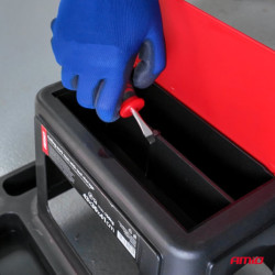 Dílenská stolička na kolečkách s úložným prostorem na nářadí 150 kg AMiO-04269