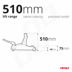 Hydraulický nízkoprofilový zvedák 3T CE 75/510mm AMiO-04215