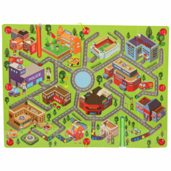 Magnetická dřevěná desková hra s bludištěm na cesty – Velké město, pro 2 hráče.