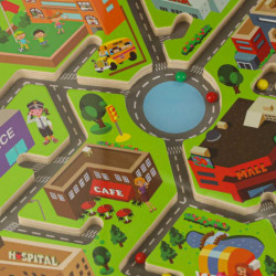 Magnetická dřevěná desková hra s bludištěm na cesty – Velké město, pro 2 hráče.