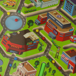 Magnetická dřevěná desková hra s bludištěm na cesty – Velké město, pro 2 hráče.