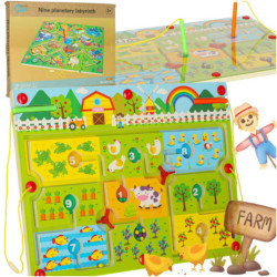Dřevěná společenská hra Magnetické bludiště na cestovní farmu pro 2 hráče