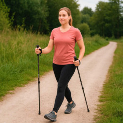 Nordic walking palice skladacie 2 kusy čierne