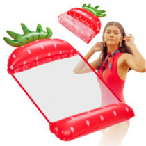 Nafukovací plážová matrace houpací síť vodní lehátko křeslo bazén, jahoda