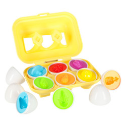 EDUKAČNÍ SKLÁDAČKA VAJÍČKA – PŘIŘAĎ TVARY S MOTIVY OVOCE A ZELENINY