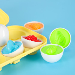 EDUKAČNÍ SKLÁDAČKA VAJÍČKA – PŘIŘAĎ TVARY S MOTIVY OVOCE A ZELENINY