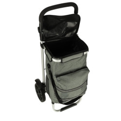 Nákupná taška na kolieskach s rámom 100 cm sivá