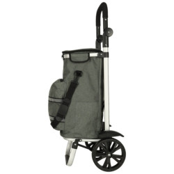 Nákupná taška na kolieskach s rámom 100 cm sivá