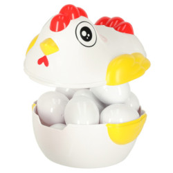 Vzdělávací puzzle třídič tvarů vajíček 12 ks slepice