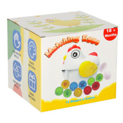 Vzdělávací puzzle třídič tvarů vajíček 12 ks slepice