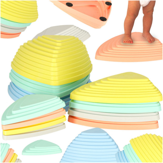 Senzorická dráha riečne kamene, 11 prvkov- pastelová