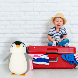 Cestovní polštářek 2v1 na krk do auta, letadla, Tučňák maskot