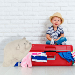 Cestovní polštářek 2v1 na krk do letadla, auta, maskot Medvídek