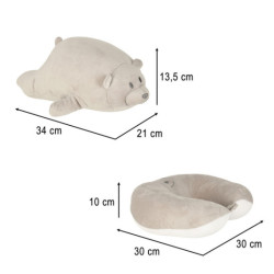 Cestovní polštářek 2v1 na krk do letadla, auta, maskot Medvídek