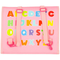 Senzorická manipulační deska montessori batoh, růžová