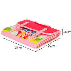 Senzorická manipulační deska montessori batoh, růžová