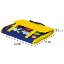 Smyslová manipulační deska montessori batoh, modrá