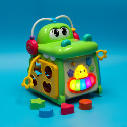 Vzdělávací třídicí kostka s klavírním krokodýlem 4v1