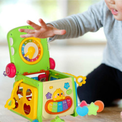 Vzdělávací třídicí kostka s klavírním krokodýlem 4v1