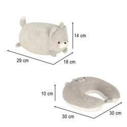 Cestovní polštářek 2v1 na krk pro letadlo, auto, maskot Kočka