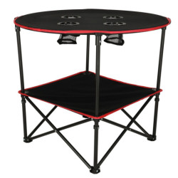 Cestovní skládací stolek s kryte,  černý