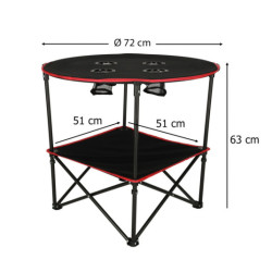 Cestovní skládací stolek s kryte,  černý