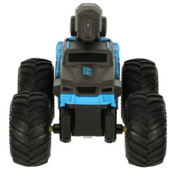 RC obojživelné vodotěsné auto ovládané gesty rukou + 2 dálkové ovladače modré barvy