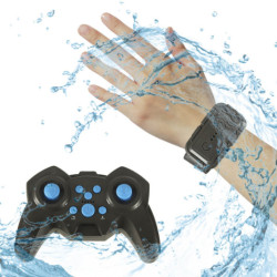 RC obojživelné vodotěsné auto ovládané gesty rukou + 2 dálkové ovladače modré barvy