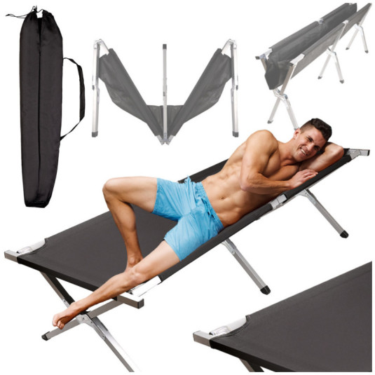 Skládací cestovní postel canada black 150kg