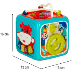 Vzdělávací kostka interaktivní piano 6v1 Bibi-inn, modrá