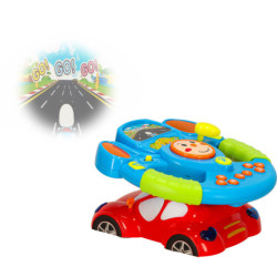 Interaktivní dětský volant s projektorem – červený