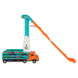 Obytný přívěs s dráhovým skluzem 6el oranžový