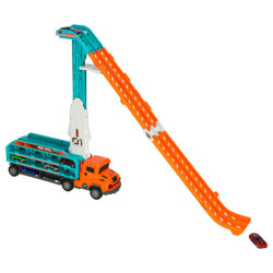 Obytný přívěs s dráhovým skluzem 6el oranžový