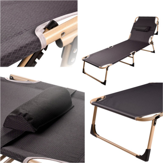 Skládací turistická polní postel kanada 193 cm- šedá