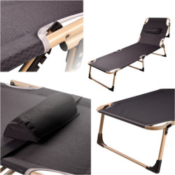 Skládací turistická polní postel kanada 193 cm- šedá