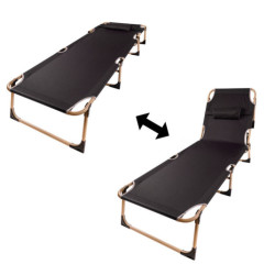 Skládací turistická polní postel kanada 193 cm- šedá