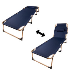 Skládací turistická polní postel kanada 193 cm,  tmavě modrá