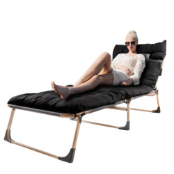 Skládací polní postel Tourist 198 cm, černá