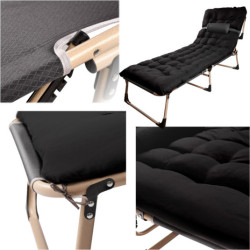 Skládací polní postel Tourist 198 cm, černá