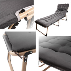 Skládací polní postel Tourist 198 cm- tmavě šedá