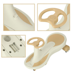 Gravitační horská dráha svítící LED kola s hrající hudbou 76cm zlatá a bílá max. 120kg