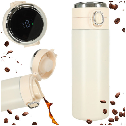 Termohrnek s náustkem LED termoska 420ml, béžový